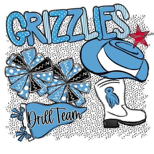 Grizzlies Drillteam Spirit-Carolina Blue