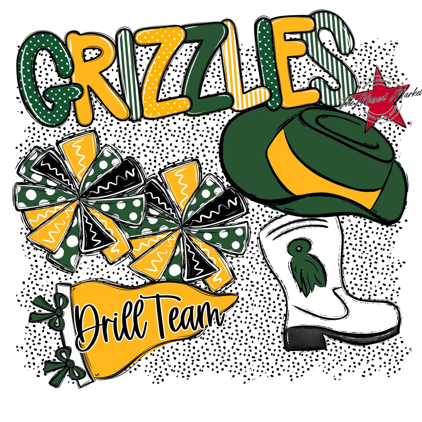 Grizzlies Drillteam Spirit-Green & Yellow