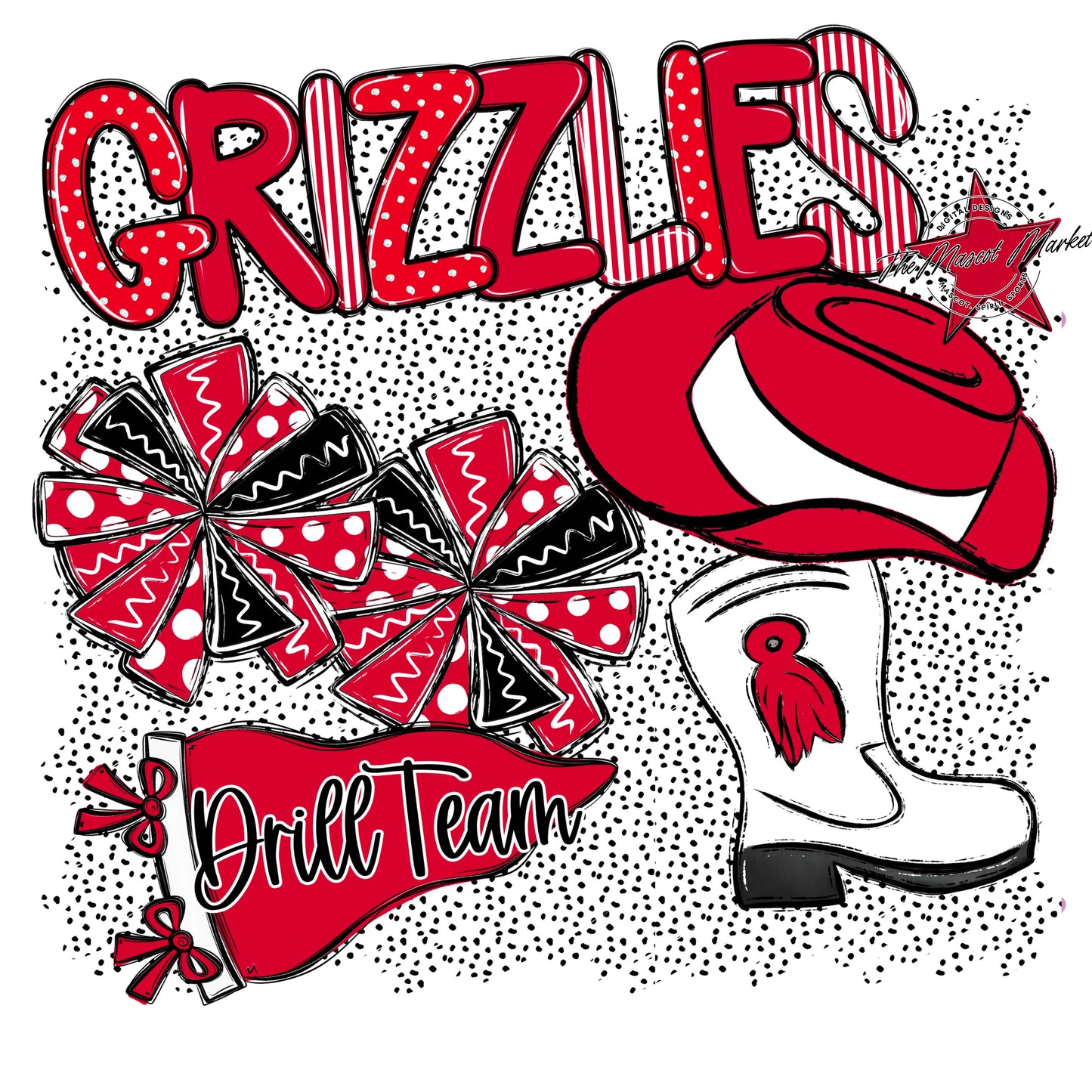 Grizzlies Drillteam Spirit-Red