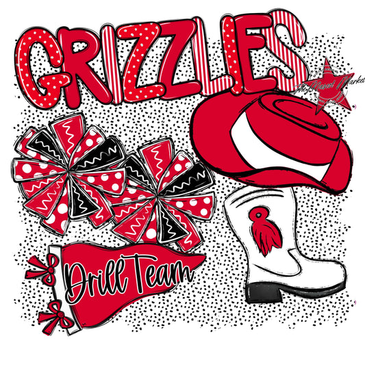 Grizzlies Drillteam Spirit-Red