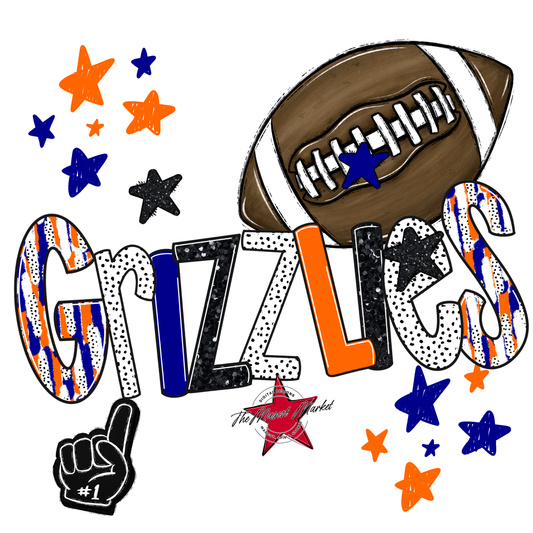 Grizzlies Football Scrape-Blue-Orange