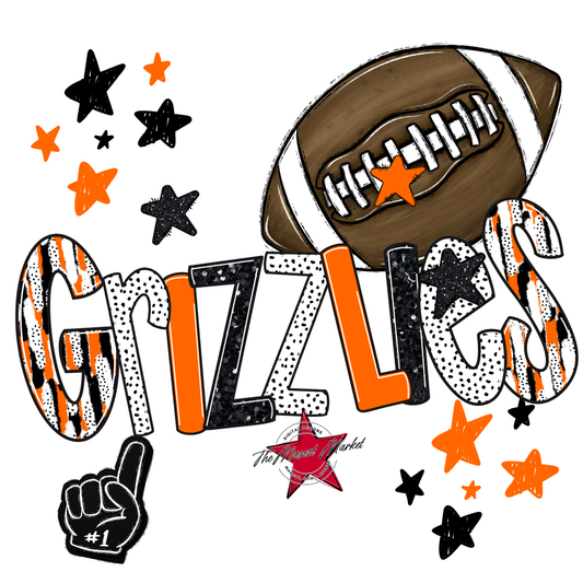 Grizzlies Football Scrape-Orange
