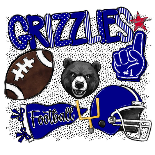 Grizzlies Football Spirit-Blue
