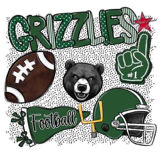 Grizzlies Football Spirit-Green
