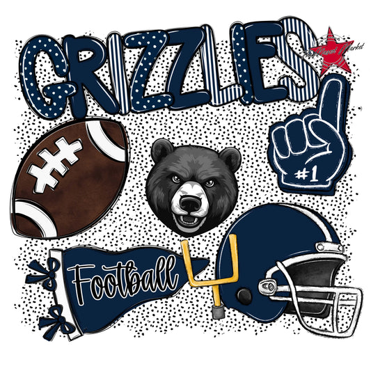 Grizzlies Football Spirit-Navy