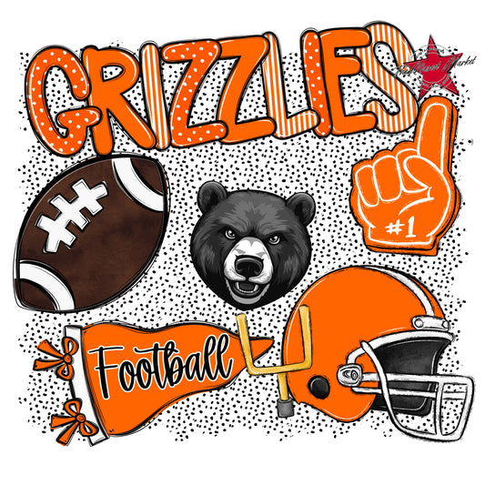 Grizzlies Football Spirit-Orange