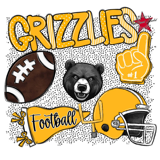 Grizzlies Football Spirit-Yellow