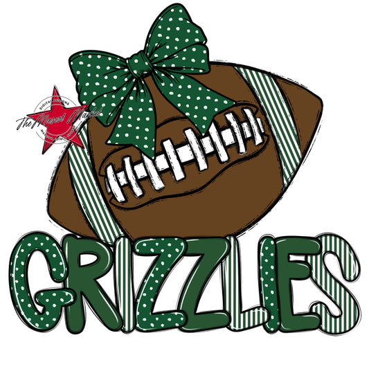 Grizzlies Football Spirit Design-Green