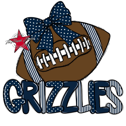 Grizzlies Football Spirit Design-Navy