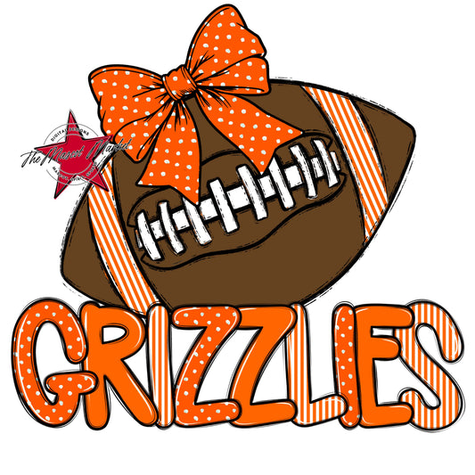 Grizzlies Football Spirit Design-Orange