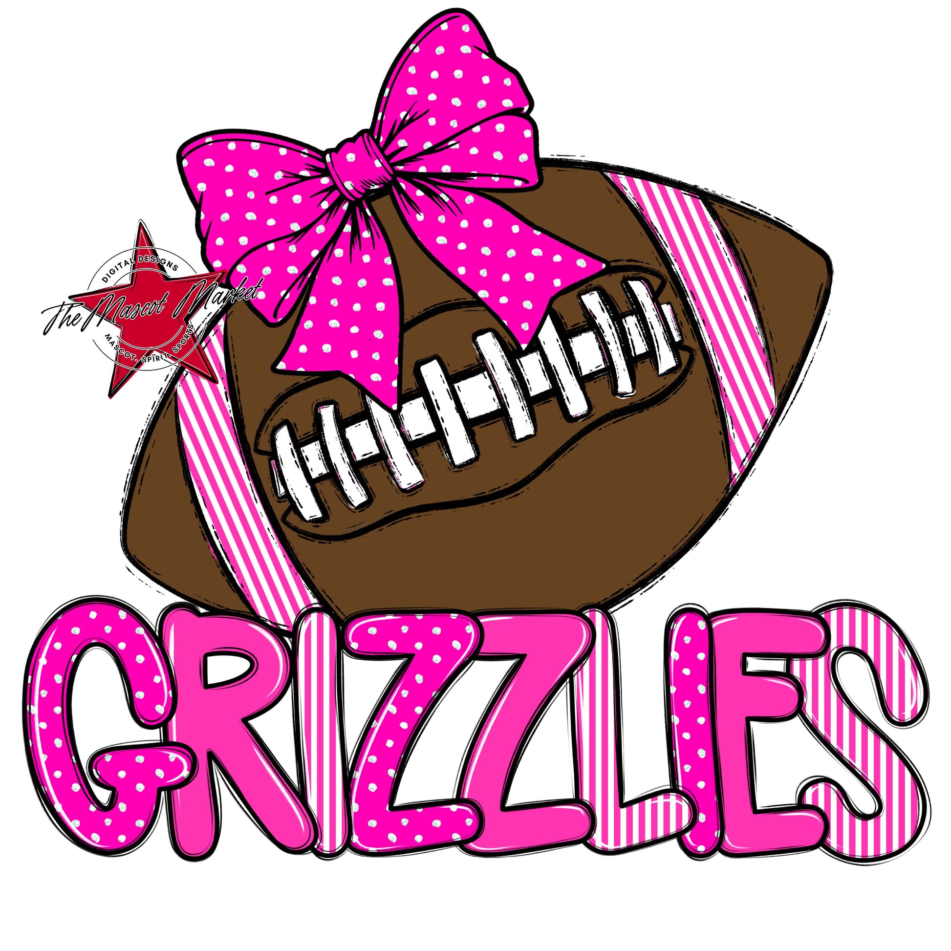 Grizzlies Football Spirit Design-Pink