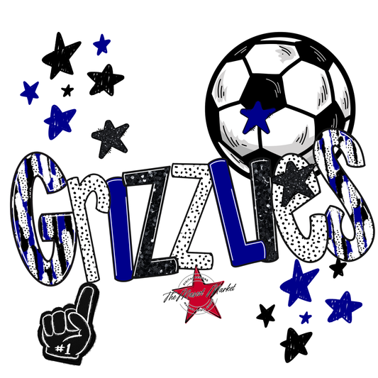 Grizzlies Soccer Scrape-Blue