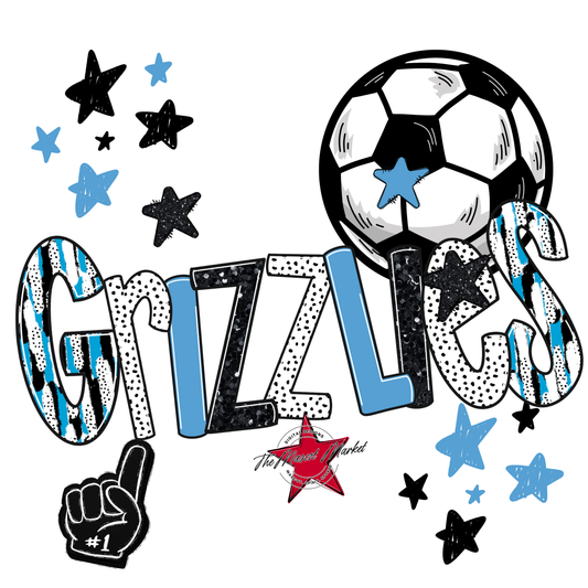 Grizzlies Soccer Scrape-Carolina Blue