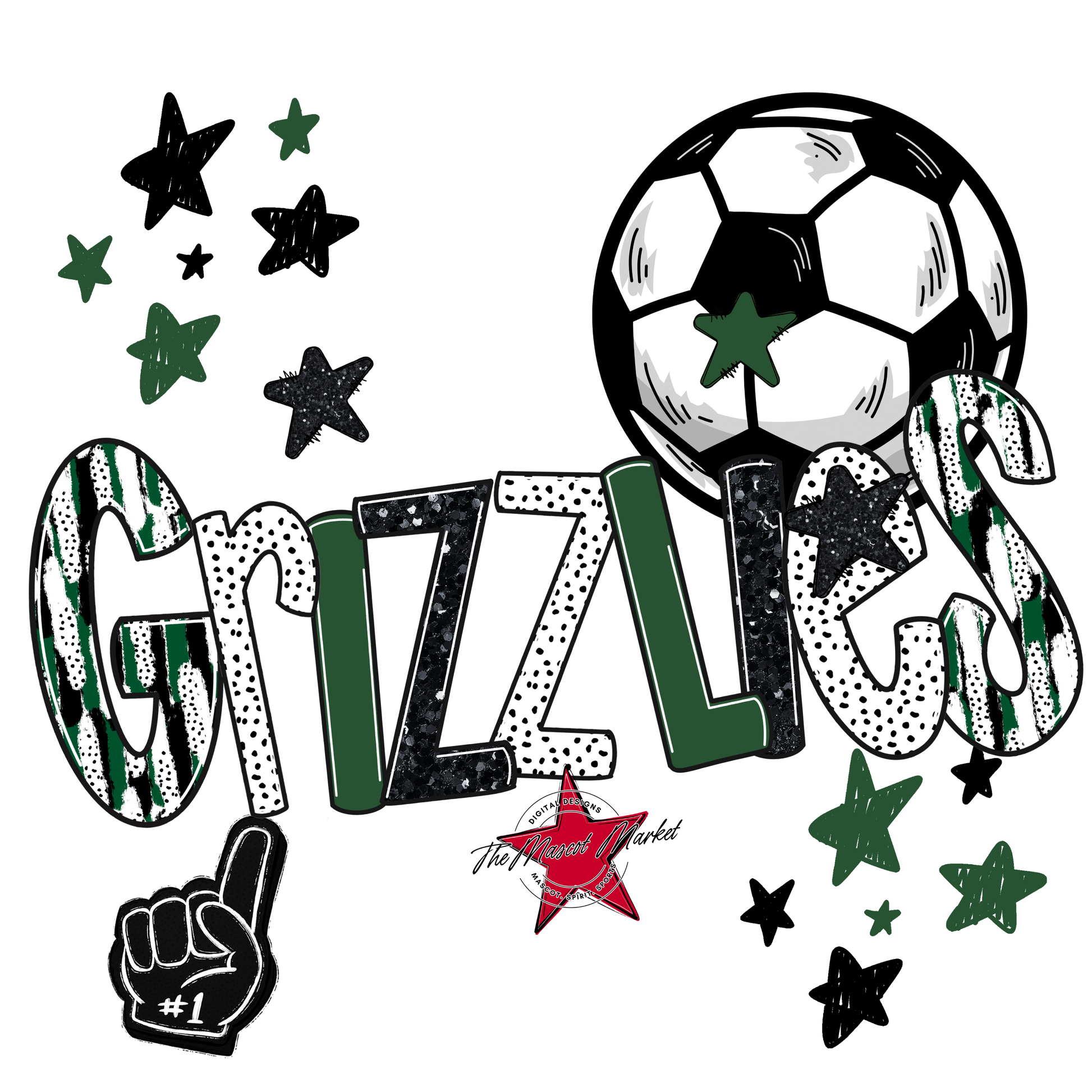 Grizzlies Soccer Scrape-Green