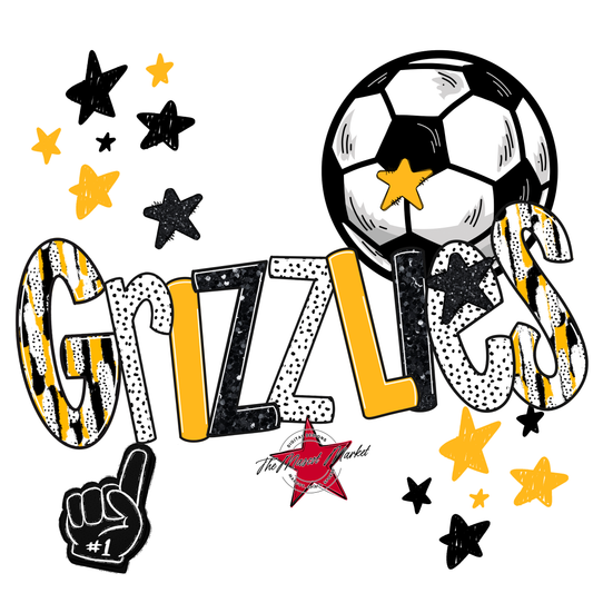 Grizzlies Soccer Scrape-Yellow