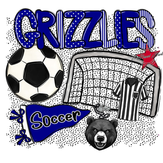 Grizzlies Soccer Spirit-Blue
