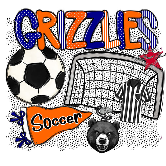 Grizzlies Soccer Spirit-Blue & Orange