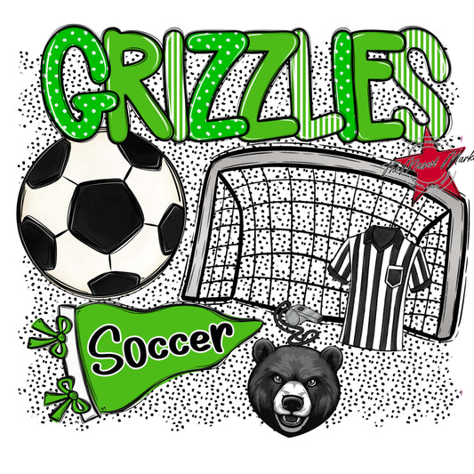 Grizzlies Soccer Spirit-Bright Green