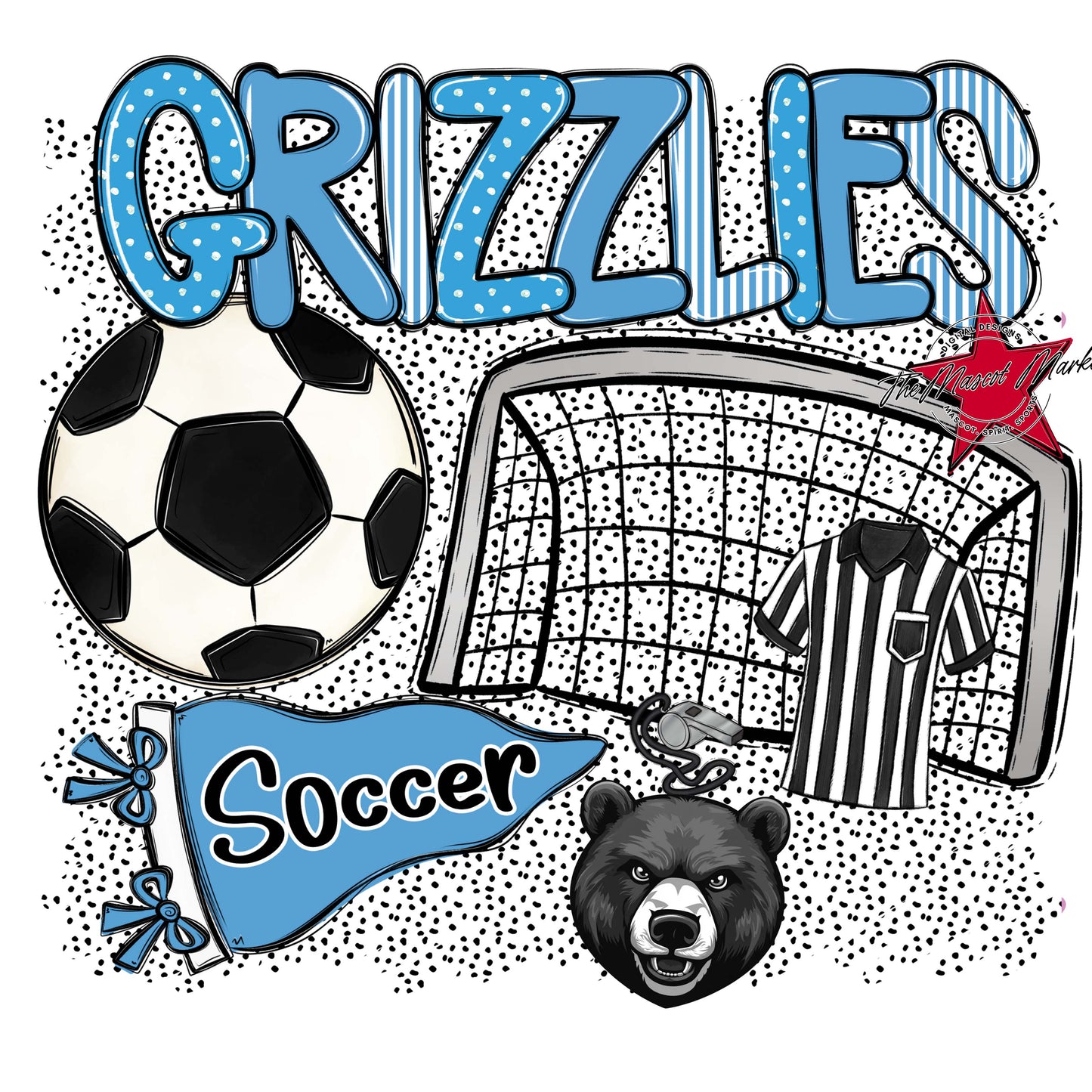 Grizzlies Soccer Spirit-Carolina Blue