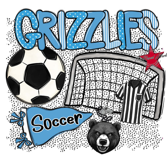 Grizzlies Soccer Spirit-Carolina Blue