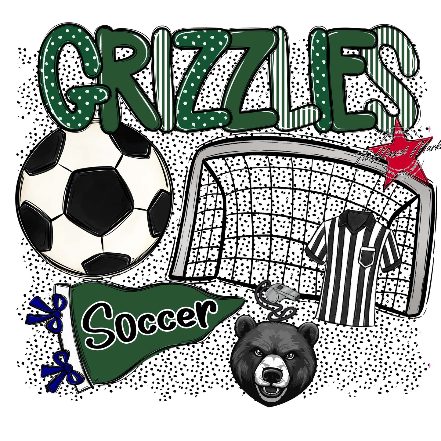 Grizzlies Soccer Spirit-Green