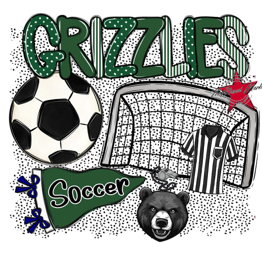 Grizzlies Soccer Spirit-Green