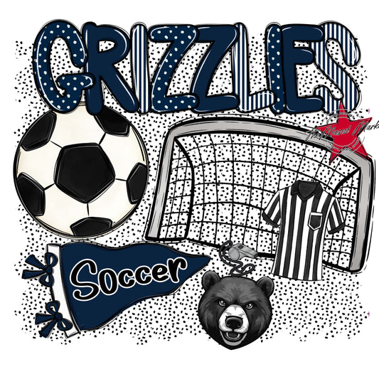 Grizzlies Soccer Spirit-Navy