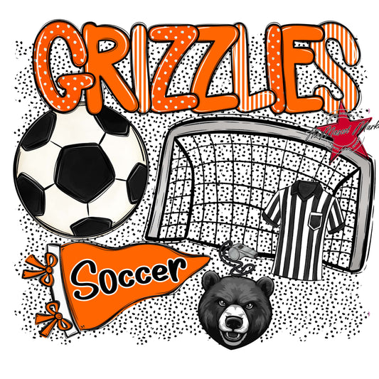 Grizzlies Soccer Spirit-Orange
