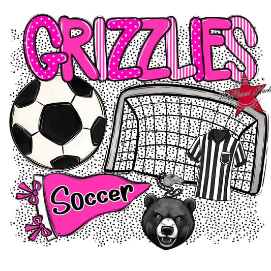 Grizzlies Soccer Spirit-Pink
