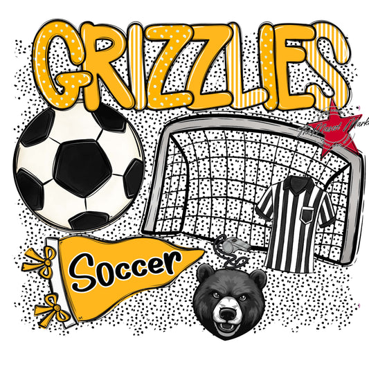 Grizzlies Soccer Spirit-Yellow