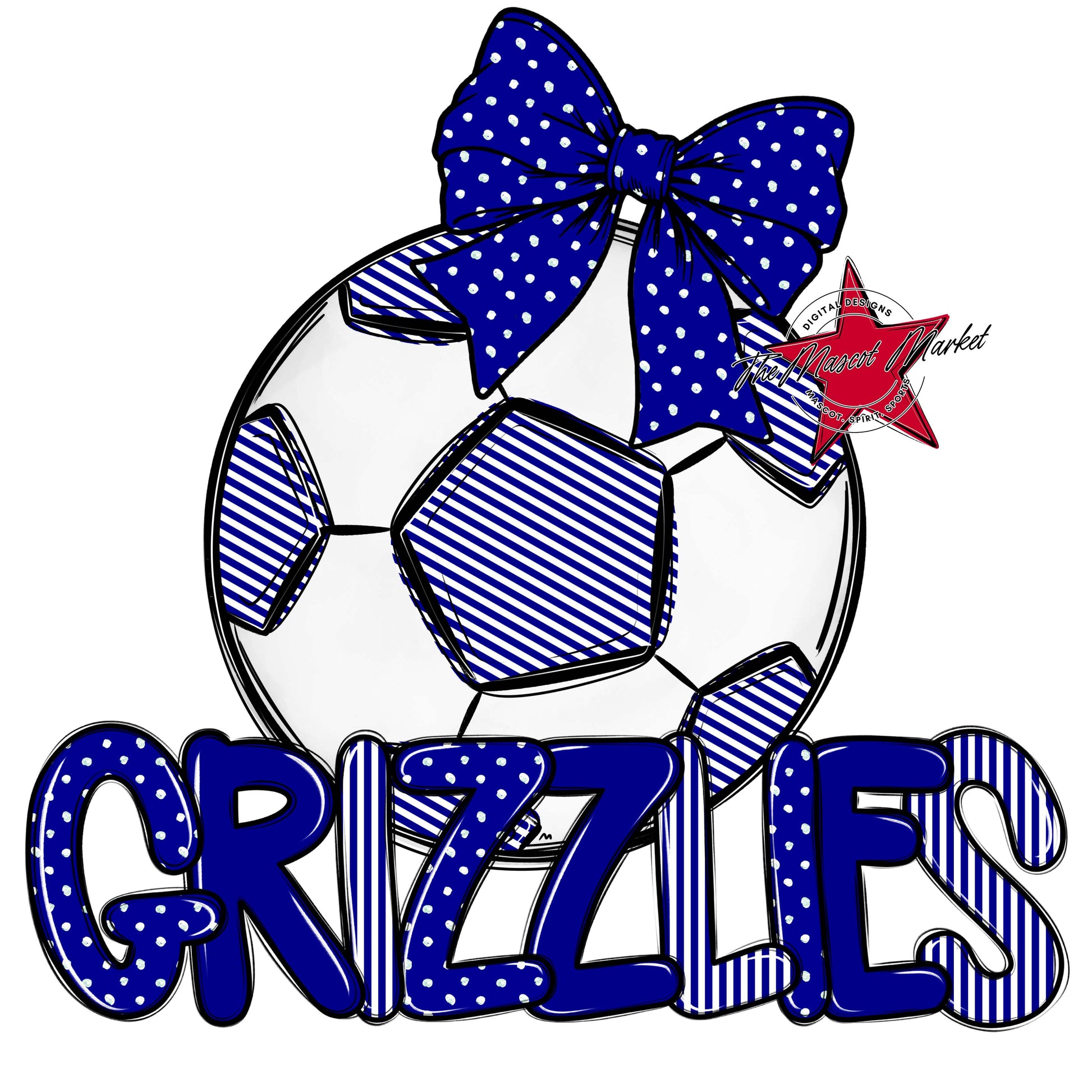 Grizzlies Soccer Spirit Design-Blue