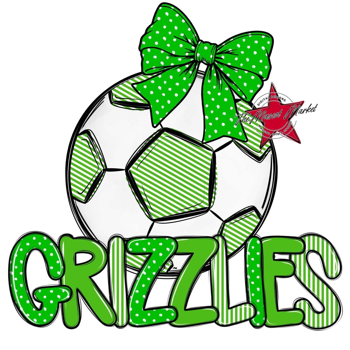 Grizzlies Soccer Spirit Design-Bright Green