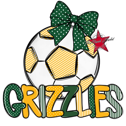 Grizzlies Soccer Spirit Design-Green & Yellow