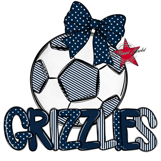 Grizzlies Soccer Spirit Design-Navy