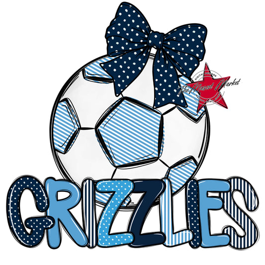 Grizzlies Soccer Spirit Design-Navy & Carolina Blue