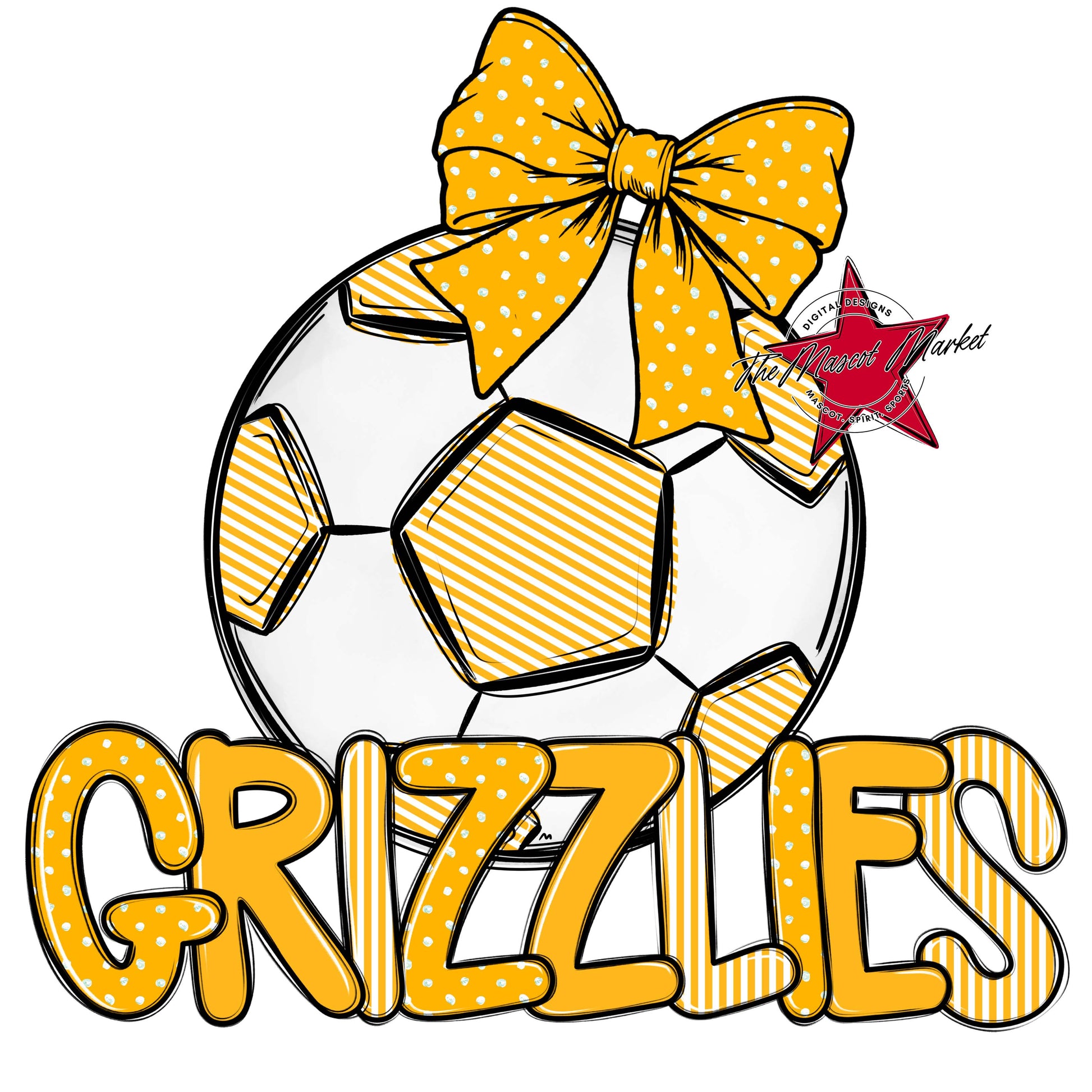 Grizzlies Soccer Spirit Design-Yellow