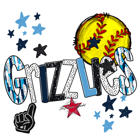 Grizzlies Softball Scrape-Navy-Carolina Blue