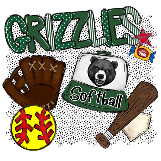 Grizzlies Softball Spirit-Green