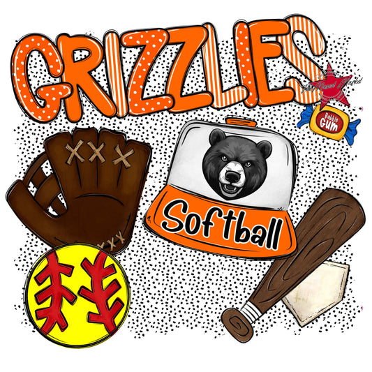 Grizzlies Softball Spirit-Orange