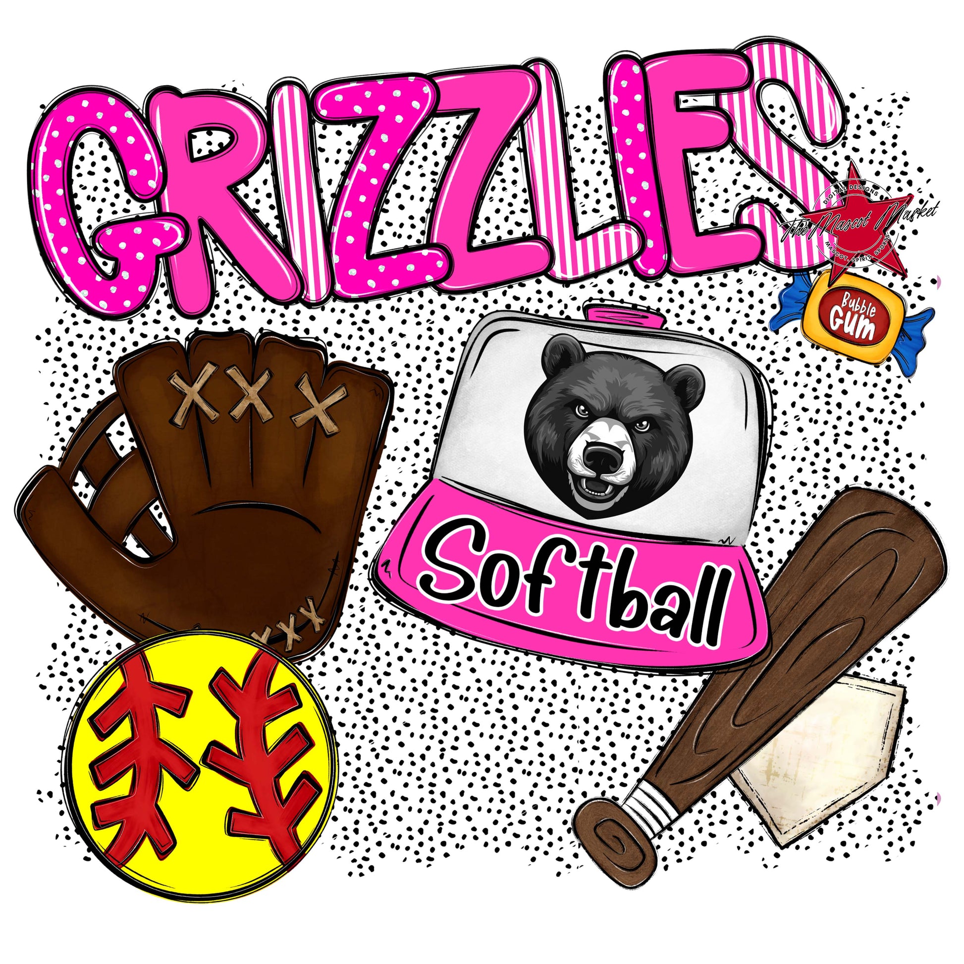 Grizzlies Softball Spirit-Pink