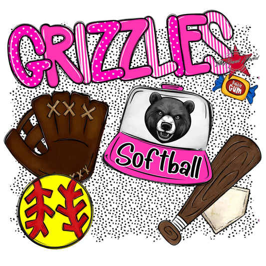 Grizzlies Softball Spirit-Pink