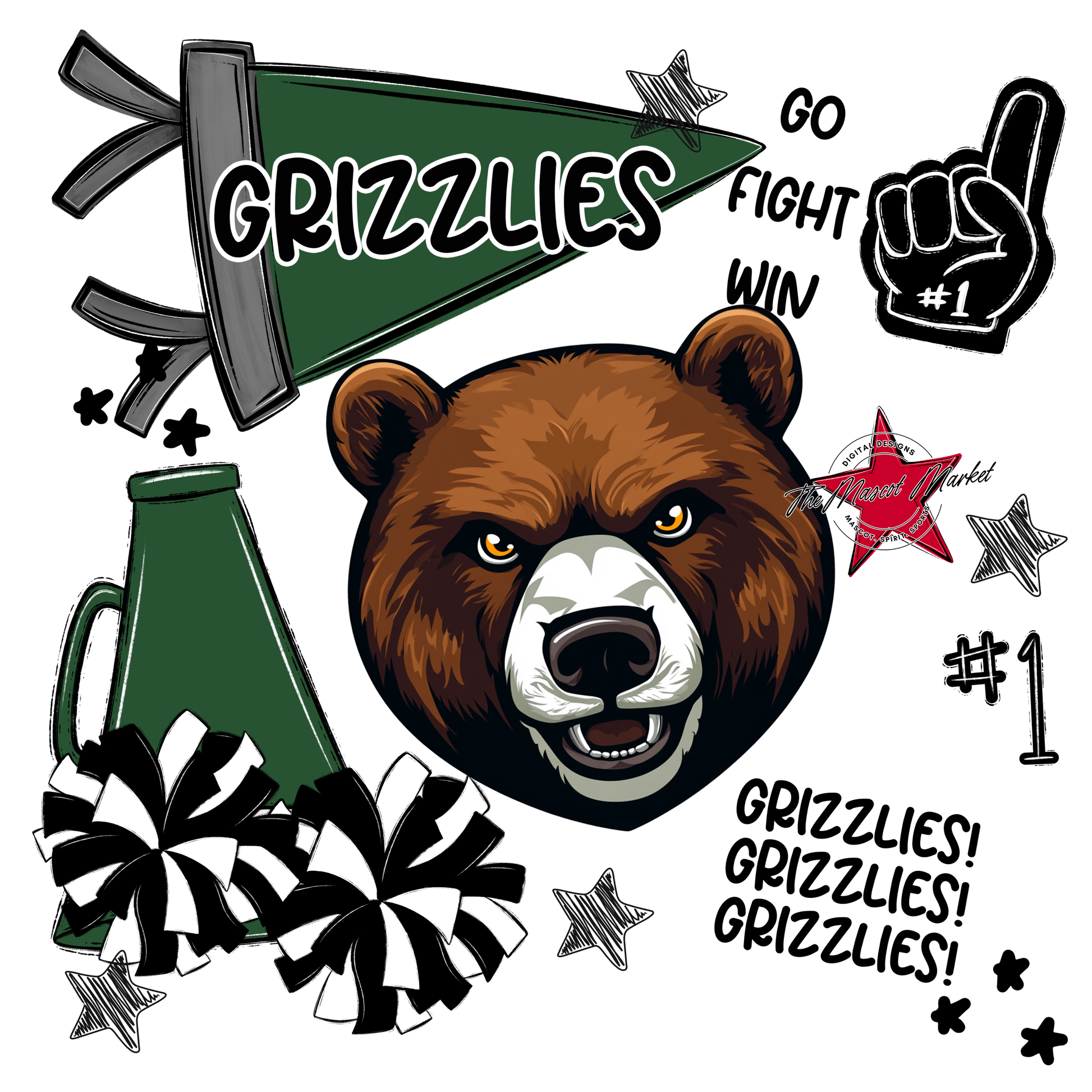 Grizzlies Spirit Design-Green