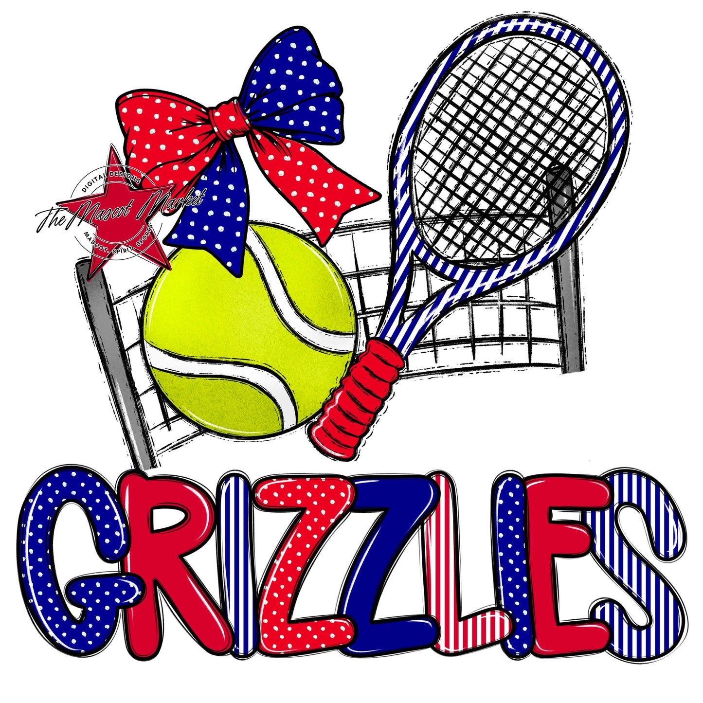 Grizzlies Tennis Spirit Design-Blue & Red