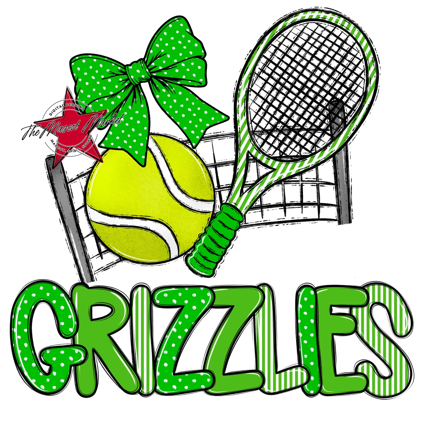 Grizzlies Tennis Spirit Design-Bright Green
