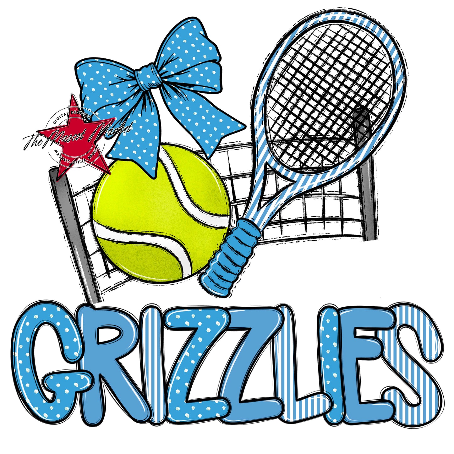 Grizzlies Tennis Spirit Design-Carolina Blue