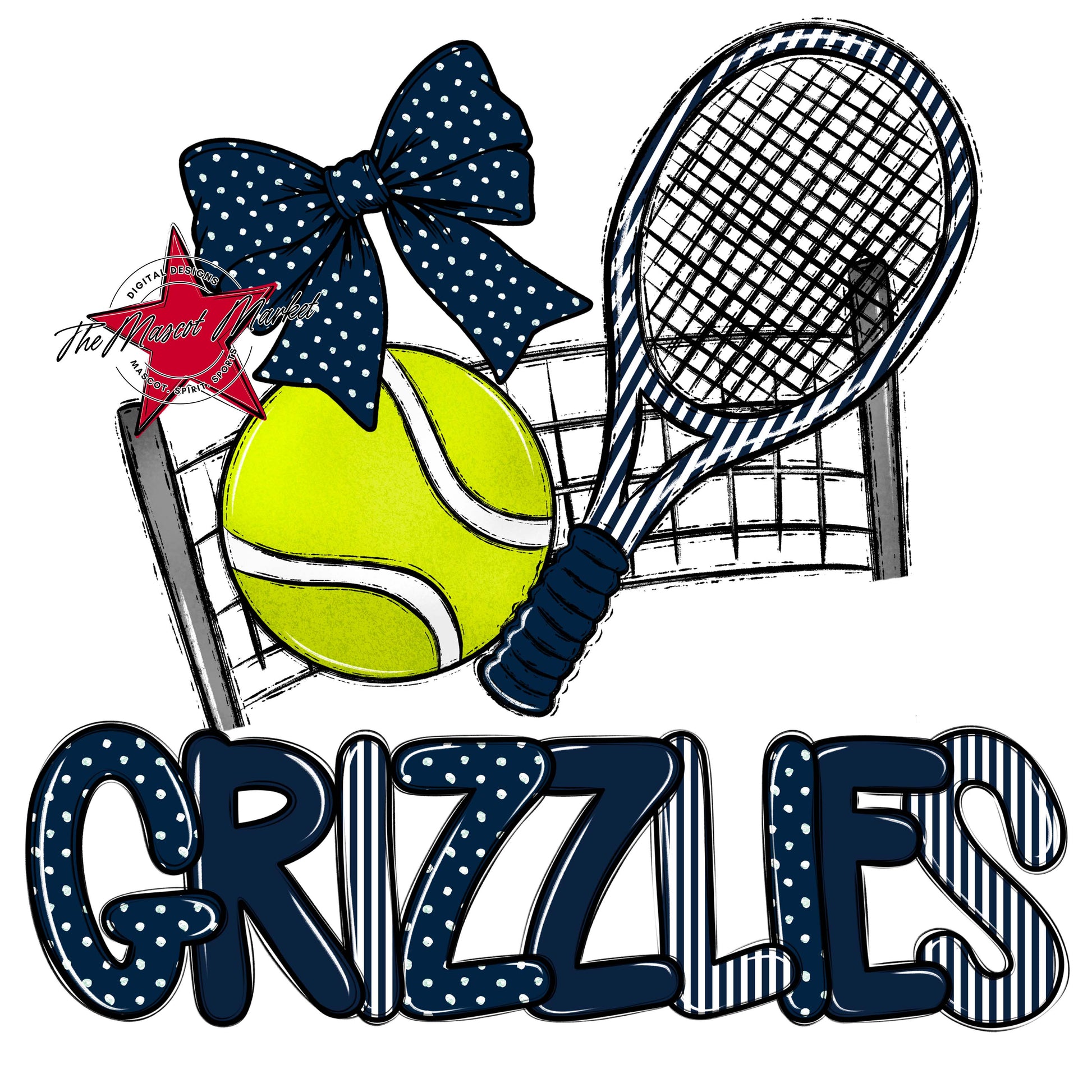 Grizzlies Tennis Spirit Design-Navy