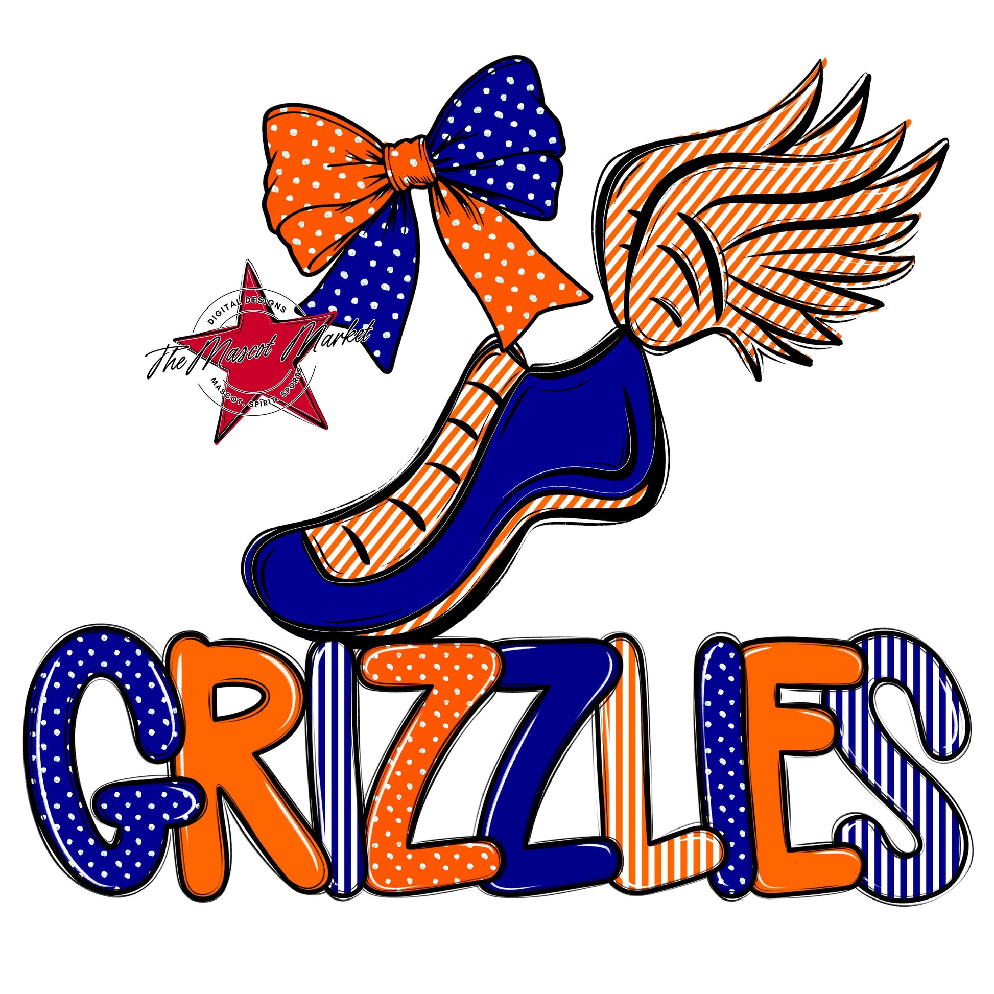 Grizzlies Track Spirit Design-Blue & Orange