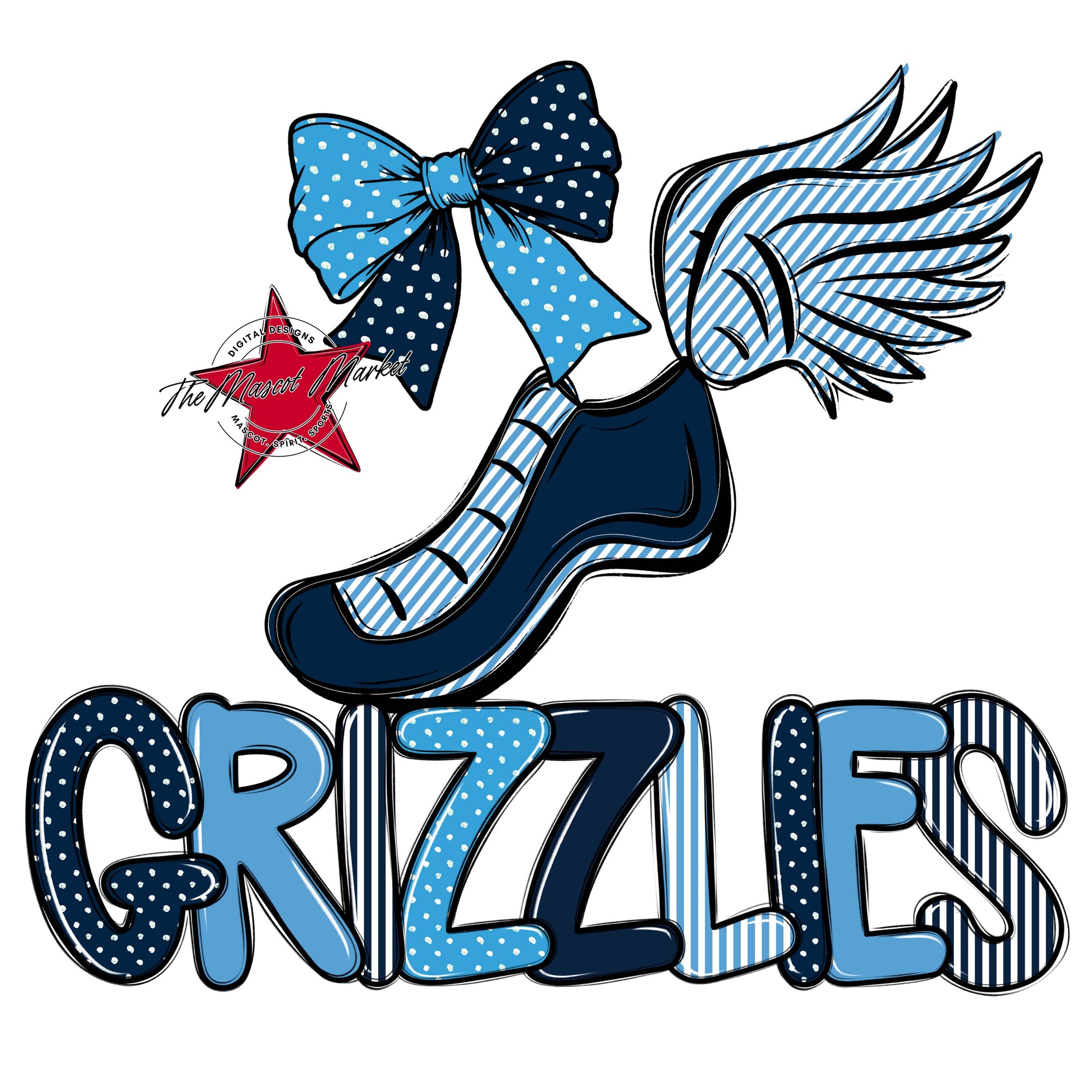 Grizzlies Track Spirit Design-Navy & Carolina Blue