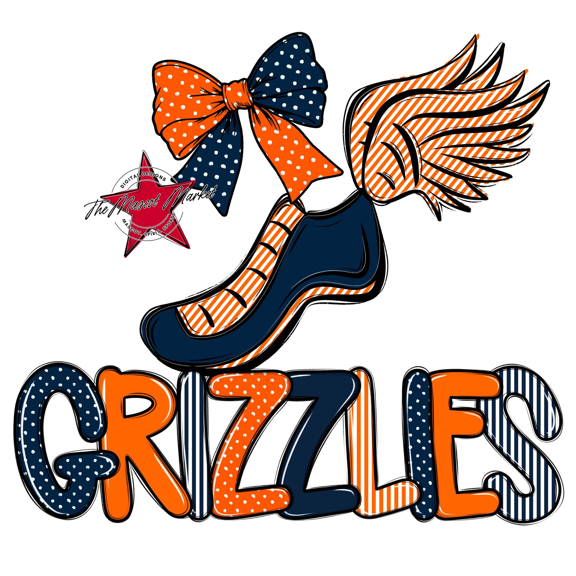 Grizzlies Track Spirit Design-Navy & Orange