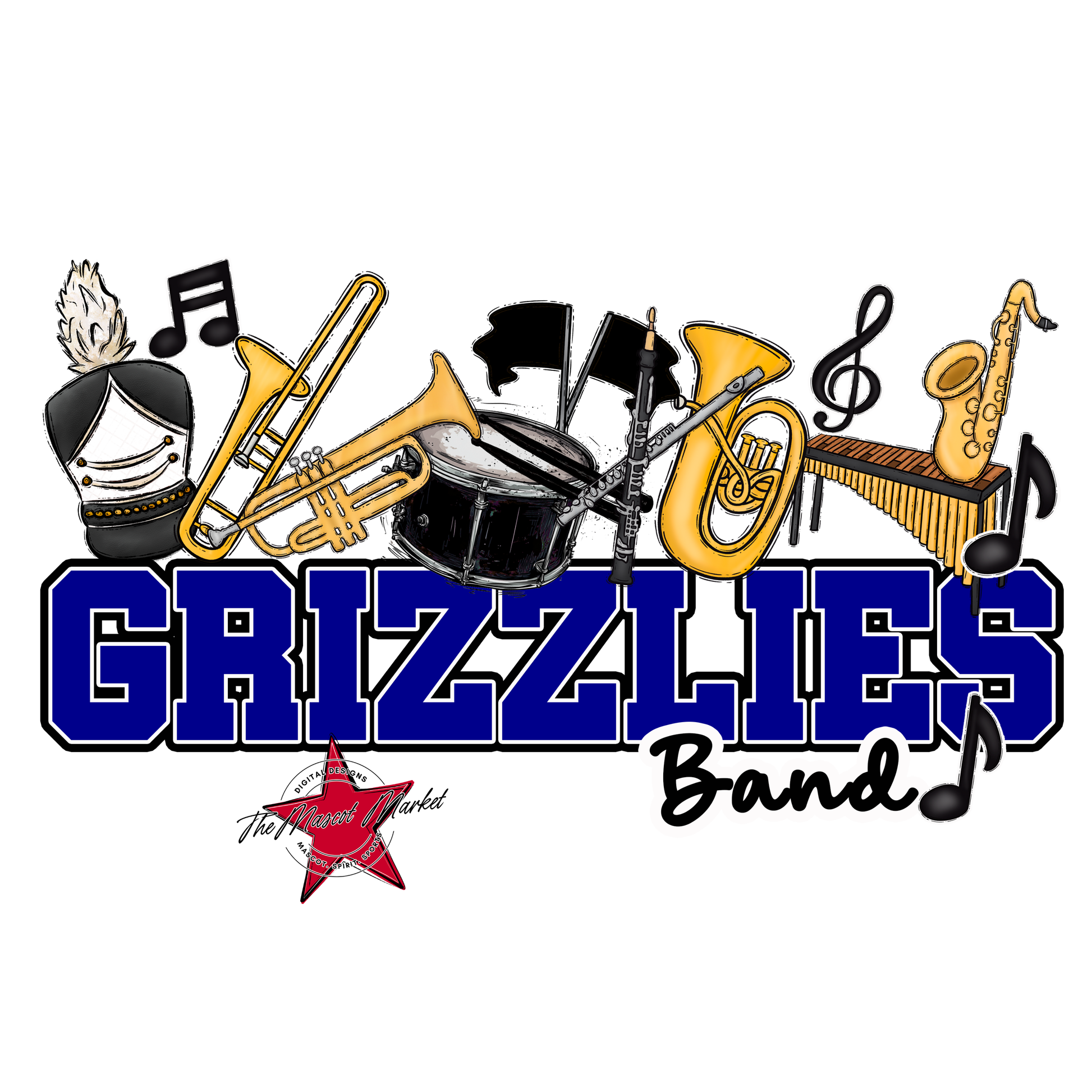 Grizzlies Varsity Band-Blue